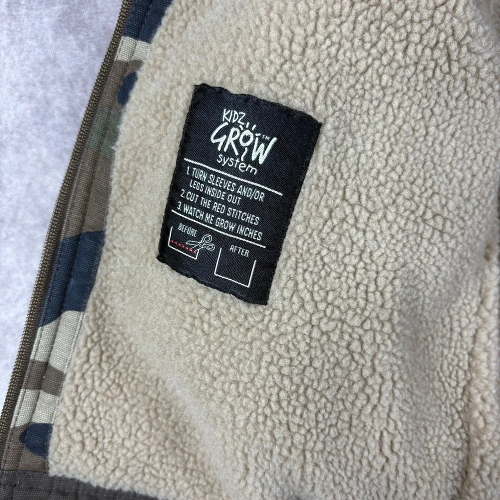 Walls Tough‎ Wear Sherpa Lined Jacket Hood Camo Boys M 8-10 Zip-Kids Grow System